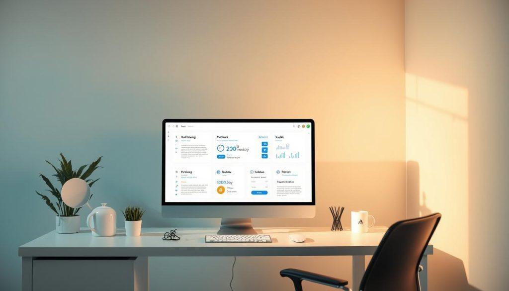 A clean, minimalist workspace with a desk, computer monitor, and various AI pricing tools displayed on the screen. A well-lit environment with warm, soft lighting, creating a professional and productive atmosphere. The tools are arranged in a visually appealing manner, showcasing their key features and functionalities. The scene conveys a sense of analysis, comparison, and decision-making around AI-driven pricing strategies.