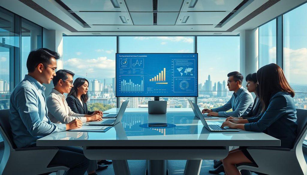 A futuristic office environment in Taiwan, focused on the intersection of AI and law. In the foreground, a diverse group of professionals in business attire discuss AI regulations around a modern conference table, with laptops and documents spread out. The middle ground features a large screen displaying digital graphs and infographics about AI compliance and legal frameworks. The background showcases a city skyline with Taiwanese architecture under a clear blue sky. Soft, natural lighting pours through large windows, creating a bright and collaborative atmosphere. The overall mood is serious yet optimistic, symbolizing the proactive approach to aligning AI with legal standards and responsibilities. A futuristic office environment in Taiwan, focused on the intersection of AI and law. In the foreground, a diverse group of professionals in business attire discuss AI regulations around a modern conference table, with laptops and documents spread out. The middle ground features a large screen displaying digital graphs and infographics about AI compliance and legal frameworks. The background showcases a city skyline with Taiwanese architecture under a clear blue sky. Soft, natural lighting pours through large windows, creating a bright and collaborative atmosphere. The overall mood is serious yet optimistic, symbolizing the proactive approach to aligning AI with legal standards and responsibilities.