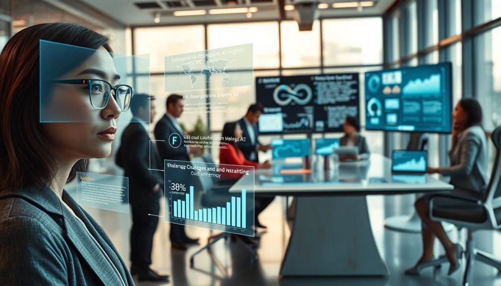 A futuristic landscape depicting the concept of "Claude Memory 挑戰," featuring a diverse group of professionals in business attire. In the foreground, a thoughtful woman with glasses is analyzing holographic data projections displaying challenges and insights related to AI and memory. In the middle ground, a diverse team of colleagues exchanges ideas around a sleek conference table, surrounded by screens showcasing various graphs and data, representing collaboration and innovation. The background presents a modern, high-tech office with large windows letting in soft, natural light, casting a warm glow over the scene. The atmosphere is dynamic and intellectually stimulating, emphasizing the potential challenges and collaborations in the evolving landscape of AI technology. Use a slightly elevated angle to capture the full depth of interaction and focus among the subjects. A futuristic landscape depicting the concept of "Claude Memory 挑戰," featuring a diverse group of professionals in business attire. In the foreground, a thoughtful woman with glasses is analyzing holographic data projections displaying challenges and insights related to AI and memory. In the middle ground, a diverse team of colleagues exchanges ideas around a sleek conference table, surrounded by screens showcasing various graphs and data, representing collaboration and innovation. The background presents a modern, high-tech office with large windows letting in soft, natural light, casting a warm glow over the scene. The atmosphere is dynamic and intellectually stimulating, emphasizing the potential challenges and collaborations in the evolving landscape of AI technology. Use a slightly elevated angle to capture the full depth of interaction and focus among the subjects.